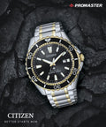 Citizen Eco Drive Promaster Diver Black Dial Two Tone Stainless Steel Watch For Men - BN0194-57E