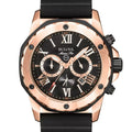 Bulova Marine Star Chronograph Black Dial Black Leather Strap Watch for Men - 98B104