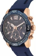 Guess Commander Blue Dial Blue Rubber Strap Watch for Men - GW0211G4