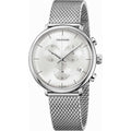 Calvin Klein High Noon Chronograph Silver Dial Silver Mesh Bracelet Watch for Men - K8M27126