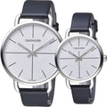 Calvin Klein Even Silver Dial Black Leather Strap Watch for Men - K7B211CY