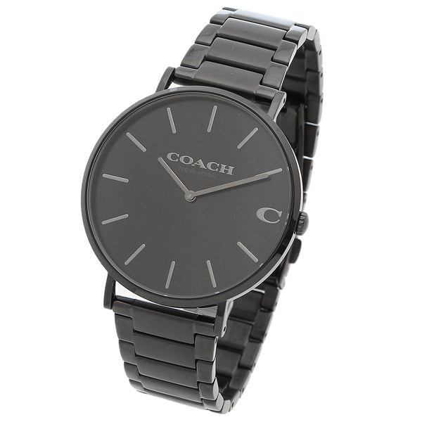 Coach Charles Black Dial Black Steel Strap Watch for Men - 14602431