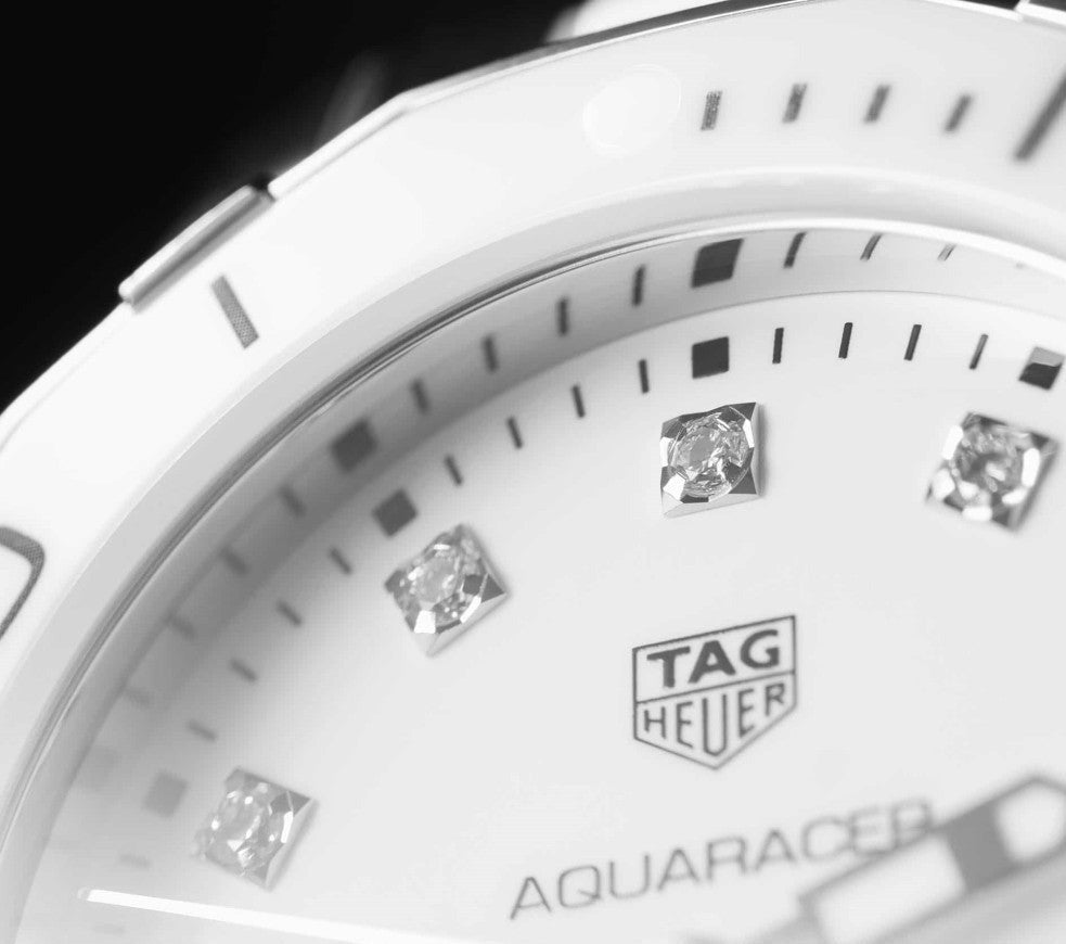 Tag Heuer Aquaracer 35mm Quartz Diamond White Dial Two Tone Steel Strap Watch for Women - WAY131D.BA0914