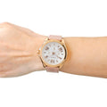 Fossil Cecile White Dial Orange Leather Strap Watch for Women - AM4532