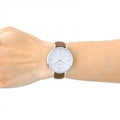 Fossil Jacqueline White Dial Brown Leather Strap Watch for Women - ES3708