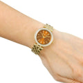 Michael Kors Darci Amber Dial Gold Steel Strap Watch for Women - MK3408