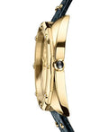 Versace Shadov Gold Dial Green Leather Strap Watch For Women - VEBM01018