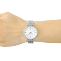 Fossil Jacqueline White Dial Silver Steel Strap Watch for Women - ES3545