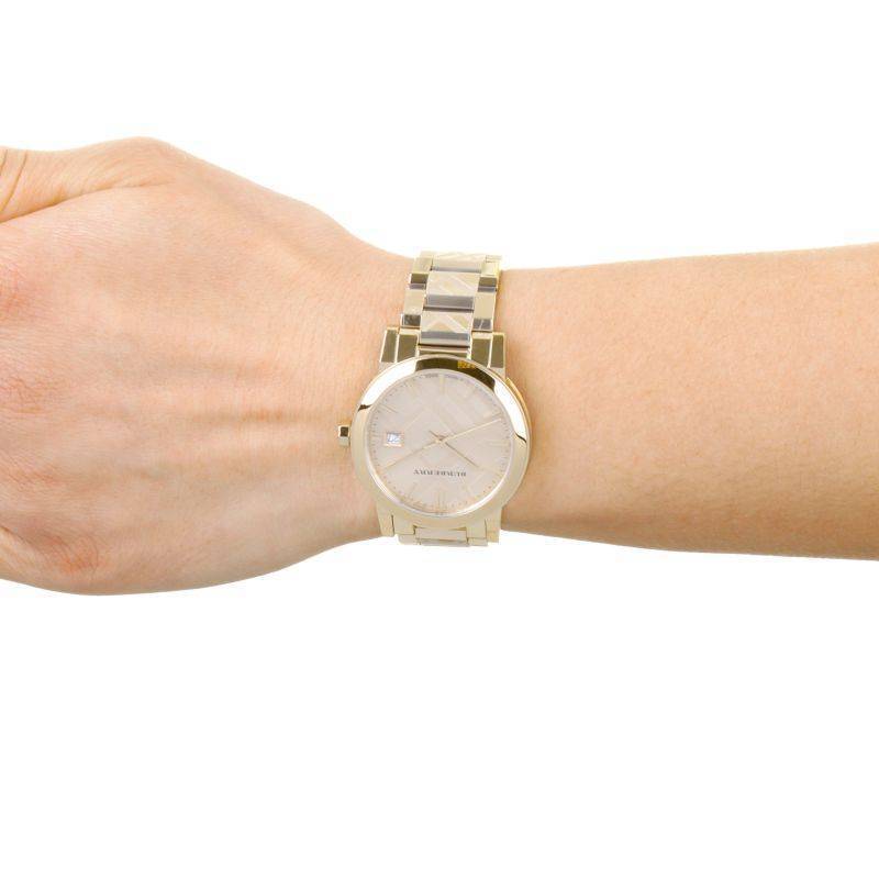 Burberry The City Gold Dial Gold Steel Strap Watch for Women - BU9145