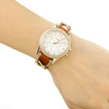 Fossil Riley Multifunction White Dial Orange Leather Strap Watch for Women - ES3723