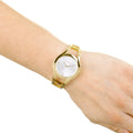 Calvin Klein Class White Dial Gold Steel Strap Watch for Women - K6R23526