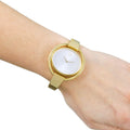 Calvin Klein Impetuous White Dial Gold Steel Strap Watch for Women - K4F2N516