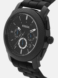 Fossil Machine Chronograph Black Dial Black Silicone Strap Watch for Men - FS4487