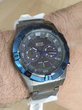 Guess Sport Analog Grey Dial Grey Steel Strap Watch for Men - W0377G5