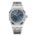 Audemars Piguet Royal Oak 50th Anniversary Diamonds Blue Dial Silver Steel Strap Watch for Men - 15551ST.ZZ.1356ST.02