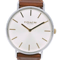 Coach Charles Silver Dial Brown Leather Strap Watch for Men - 14602152