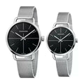 Calvin Klein Even Black Dial Silver Mesh Bracelet Watch for Women - K7B21121