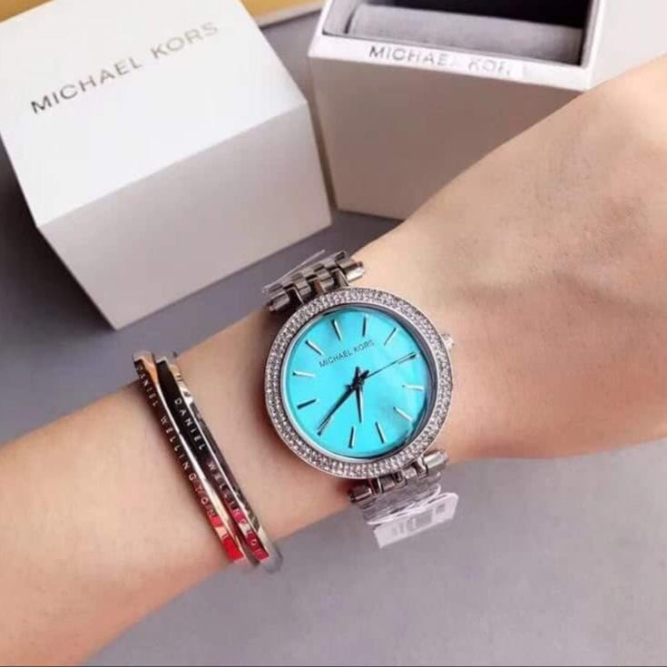 Michael Kors Darci Mother of Pearl Blue  Dial Silver Steel Strap Watch for Women - MK3515