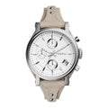 Fossil Boyfriend White Dial Beige Leather Strap Watch for Women - ES3811