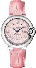 Cartier Ballon Blue De Cartier Pink Dial Pink Leather Strap Watch for Women - WSBB0031