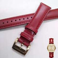 Burberry The City Gold Dial Red Leather Strap Watch for Women - BU9140