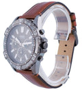 Fossil Garrett Chronograph Grey Dial Brown Leather Strap Watch for Men - FS5770