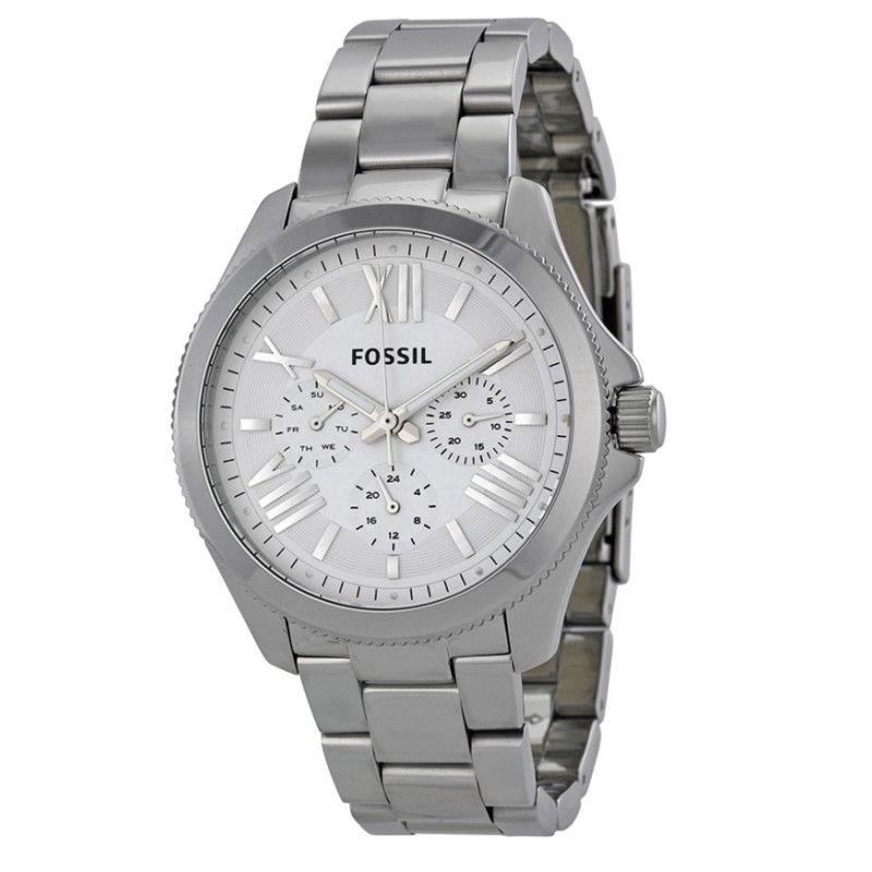 Fossil Cecile Multifunction Silver Dial Silver Steel Strap Watch for Women - AM4509