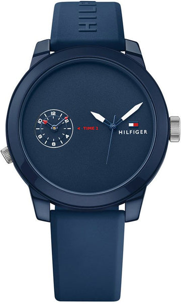 Tommy Hilfiger Denim Quartz Blue Dial Blue Rubber Strap Watch for Men - 1791325