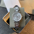 Fossil Carlie Silver Dial Silver Steel Strap Watch for Women - ES4341