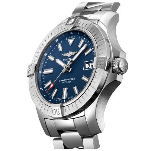 Breitling Avenger Automatic 43mm Blue Dial Silver Steel Strap Watch for Men - A17318101C1A1