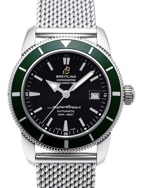 Breitling Superocean Heritage 42mm Chronograph Green Bezel Mens Watch - A1732136