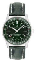 Breitling Navitimer Automatic 41mm Green Dial Green Leather Strap Watch for Men - A17326361L1P1