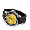 Breitling Superocean Automatic 44mm Yellow Dial Black Rubber Strap Watch for Men - A17367021I1S1