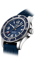 Breitling Superocean 44mm Automatic Blue Dial Blue Rubber Strap Watch for Men - A17367D81C1S2