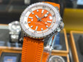 Breitling Superocean Automatic 36 Orange Dial Orange Rubber Strap Watch for Men - A17377211O1S1