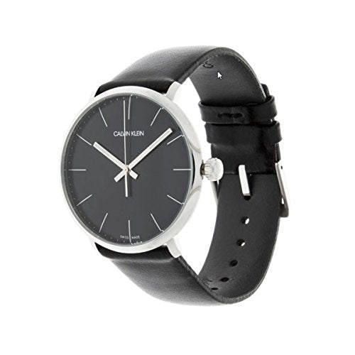 Calvin Klein High Noon Quartz Black Dial Black Leather Strap Watch for Men - K8M211C1