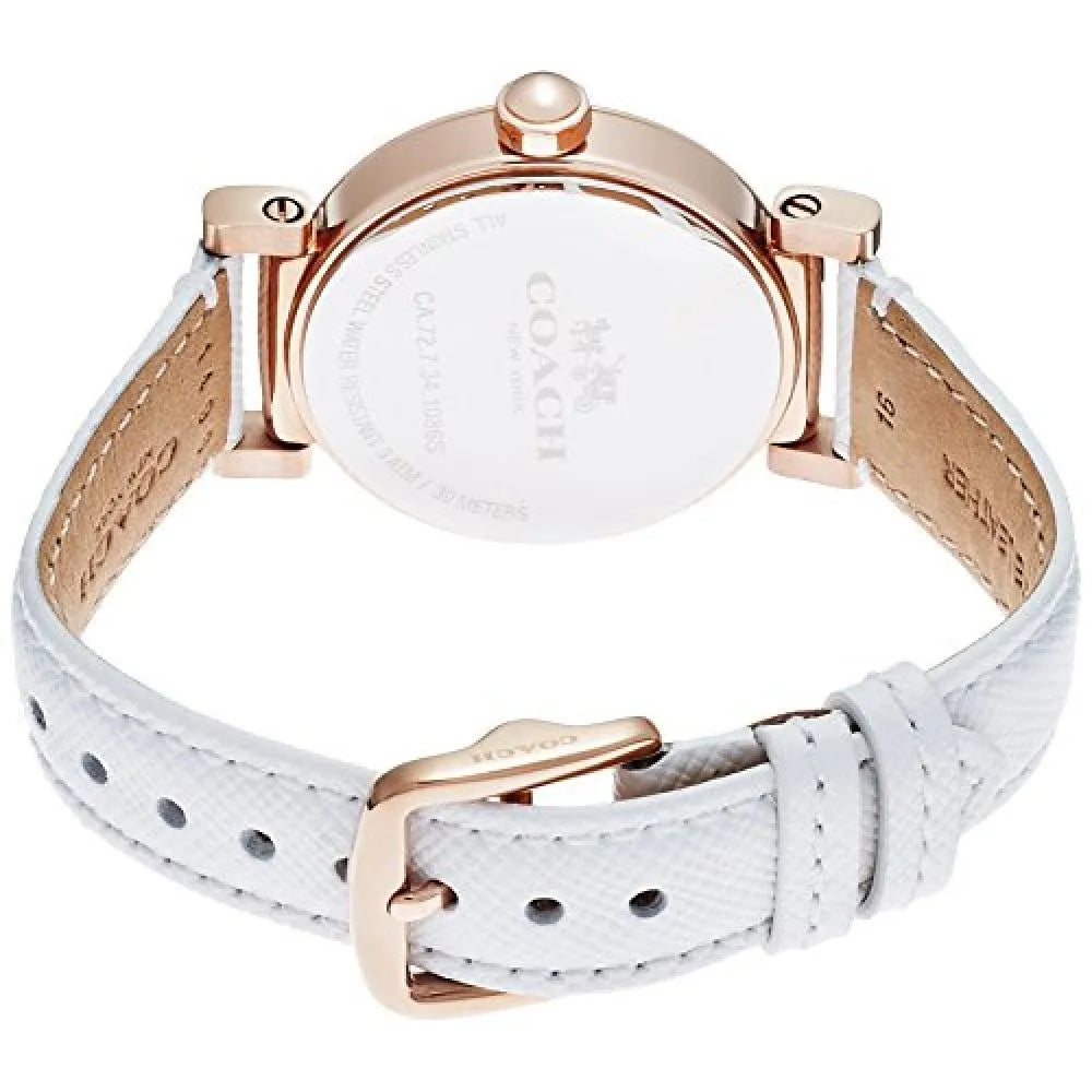 Coach Madison White Dial White Leather Strap Watch for Women - 14502401