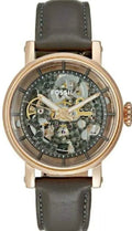 Fossil Boyfriend Skeleton Automatic Grey Dial Grey Leather Strap Watch for Women - ME3089