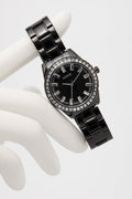 Guess Sparkler Diamonds Black Dial Black Steel Strap Watch for Women - GW0111L4