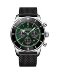 Breitling Superocean Heritage B01 Chronograph 44 Limited Edition Green Dial Black Mesh Bracelet Watch for Men - AB01621A1L1S1