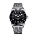 Breitling Superocean Heritage B20 Automatic 42 Black Dial Silver Mesh Bracelet Watch for Men - AB2010121B1A1