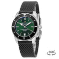 Breitling Superocean Heritage B20 Automatic 42 Green Dial Black Mesh Bracelet Watch for Women - AB2010121L1S1