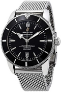 Breitling Superocean Heritage B20 Automatic 46 Black Dial Silver Mesh Bracelet Watch for Men - AB2020121B1A1