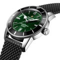 Breitling Superocean Heritage B20 Automatic 46 Green Dial Black Mesh Bracelet Watch for Men - AB2020121L1S1