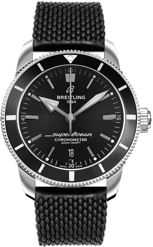 Breitling Superocean Heritage B20 Automatic 44 Black Dial Black Mesh Bracelet Watch for Men - AB2030121B1S1