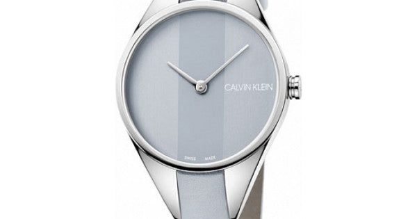 Calvin Klein Rebel Grey Dial Grey Leather Strap Watch for Women - K8P231Q4