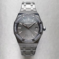 Audemars Piguet Royal Oak 50th Anniversary Diamonds Grey Dial Silver Steel Strap Watch for Men - 15551ST.ZZ.1356ST.03