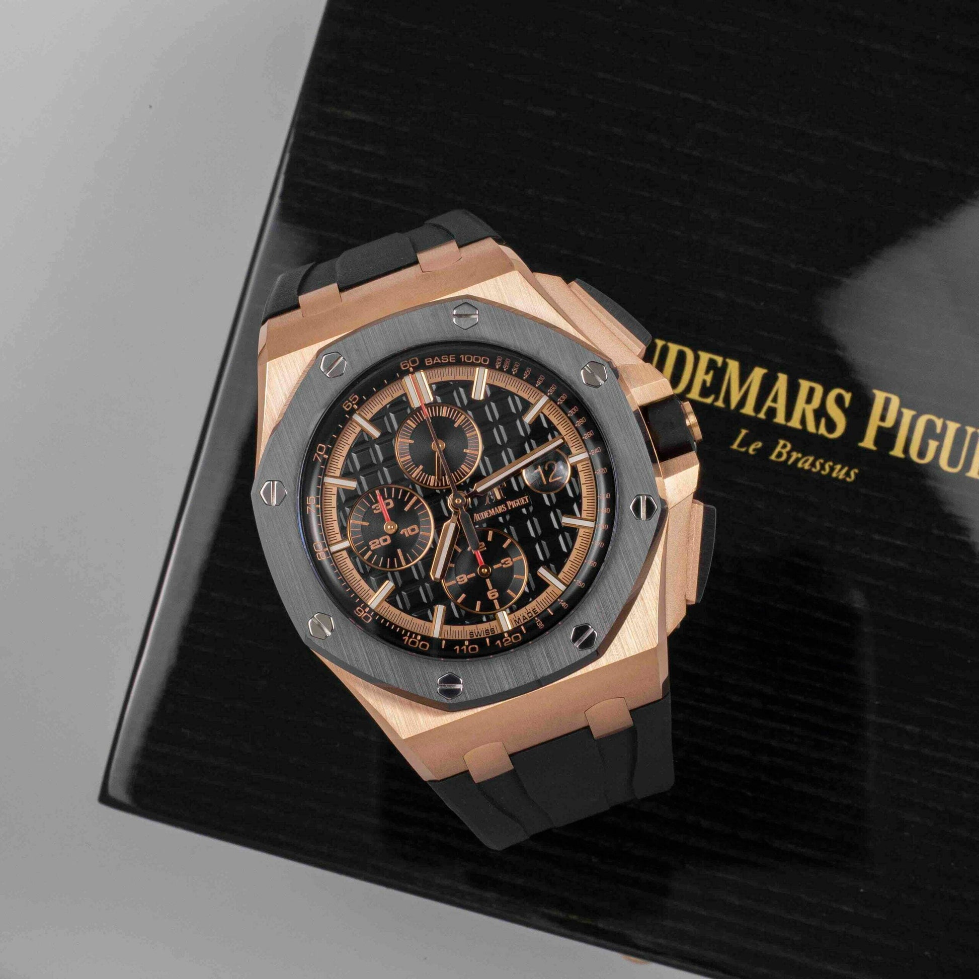 Audemars Piguet Royal Oak Offshore Chronograph Black Dial Black Rubber Strap Watch for Men - 26401RO.OO.A002CA.02