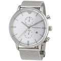 Emporio Armani Classic Chronograph Quartz Silver Dial Silver Mesh Bracelet Watch For Men - AR0390