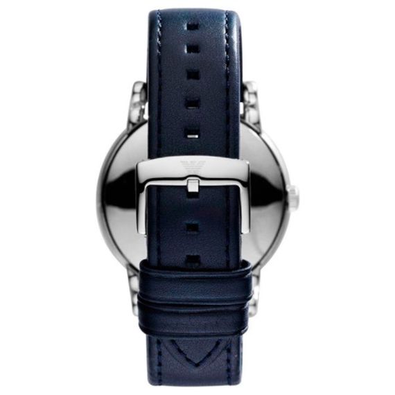 Emporio Armani Classic Quartz Blue Dial Black Leather Strap Watch For Men - AR1731